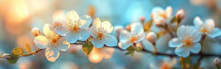 White Cherry Blossoms in Bloom