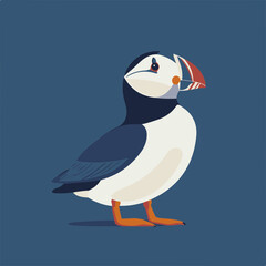 Naklejka premium Stylized Bird Illustration: Colorful Puffin Design