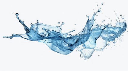 Water splash isolated on white background beautiful splashes a clean water. Neural network ai generated art