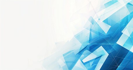 A modern abstract design featuring blue geometric shapes and gradients, ideal for backgrounds or digital graphics.