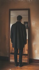 Obraz premium 35. A person standing in front of a mirror