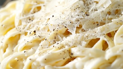 Creamy Fettuccine Alfredo Pasta with Parmesan Cheese