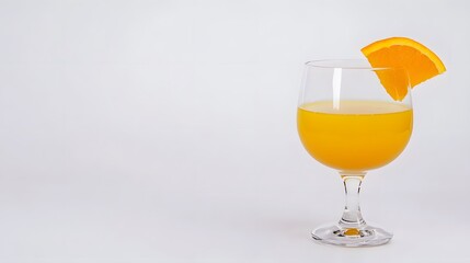 Glass of orange juice with an orange slice garnish.