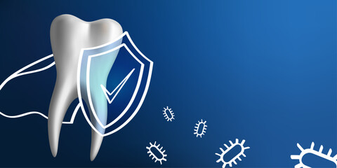 Tooth superhero fight bacteria