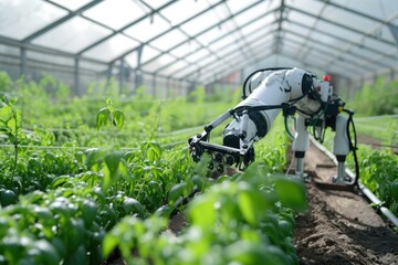 Smart agriculture with robotic systems in operation