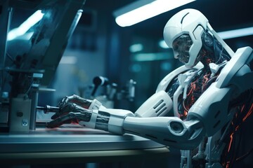 Robotic surgeon arm in lab