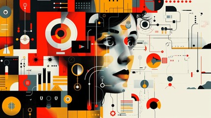 Obraz premium unique painting of a lady's face