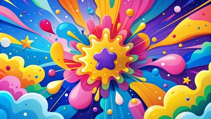 Obraz premium Vibrant Cosmic Explosion - Abstract Colorful Artwork