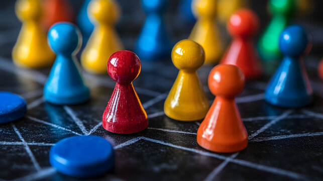 Piezas de juego conectadas en una red simb&oacute;lica de colaboraci&oacute;n o networking