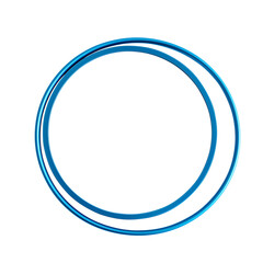 Fototapeta premium Circle blue frame. Metal ring painted blue. Isolated