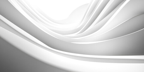 Wavy 3d style white Shapes Background with copy space and glow. Minimalistic modern backing for web presentation banner