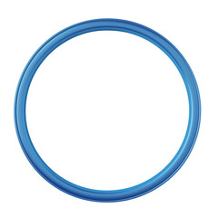 Circle blue frame. Metal ring painted blue. Isolated