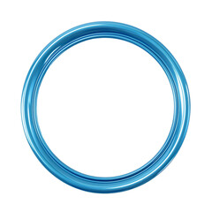 Circle blue frame. Metal ring painted blue. Isolated