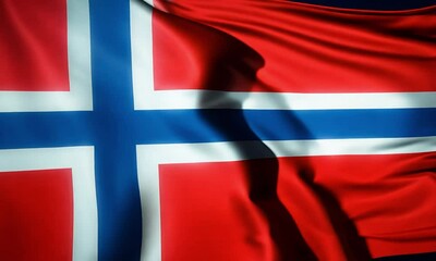Norway flag waving gently in the wind, perfect for background use - 4K royalty-free video stock