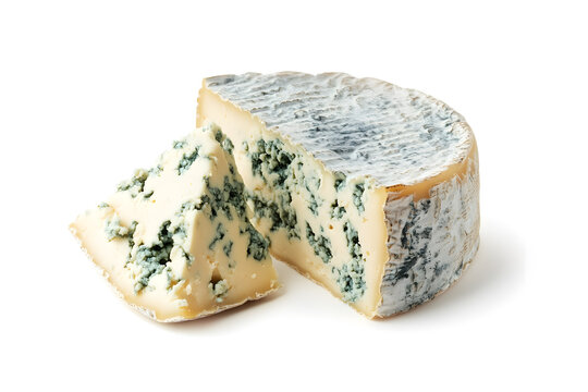 Blue cheese dor blue or roquefort isolated on white background - Powered by Adobe