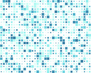 Seamless pattern with blue squares on a white background