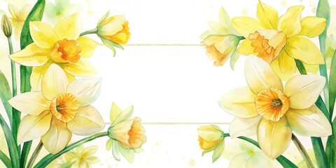 Obraz premium Daffodils wedding card template