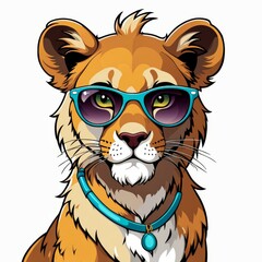 Obraz premium tiger cartoon character, white background