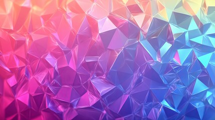 Abstract Background with Pink, Purple, and Blue Iridescent Triangles