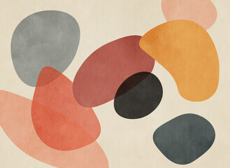 Contemporary flat modern illustration with geometric abstraction. Design for wallpaper, photo wallpaper, mural.	
