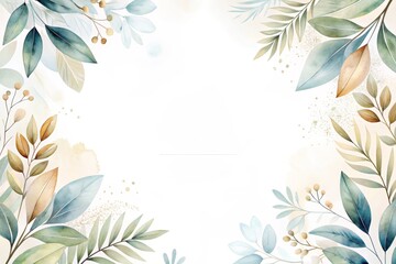 frame with leaves template