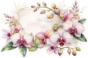 orchids card frame template