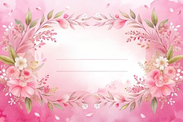 pink greeting card template