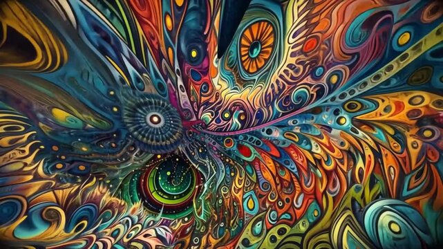 Embarking on a psychedelic trip through a dreamy fantasy world, the mystical colours swirl in surreal fractal patterns, creating a unique and spiritual experience beyond imagination.