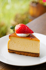 Cheesecake with strawberry on the top