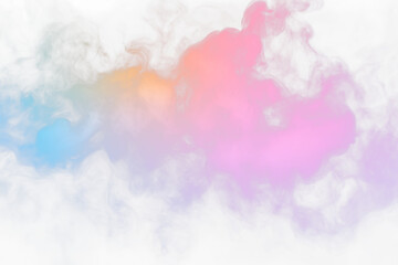 Fototapeta premium Multicolored Fog and Smoke Overlay on Transparent Background