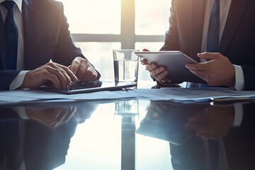 Collaborative Business Meeting with Tablets and Laptop