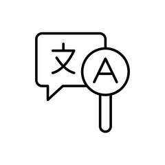 Translator app outline icons, minimalist vector illustration ,simple transparent graphic element .Isolated on white background
