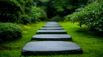 Stairway in the Garden | Serene Pathway Through Lush Greenery and Outdoor Landscape Design