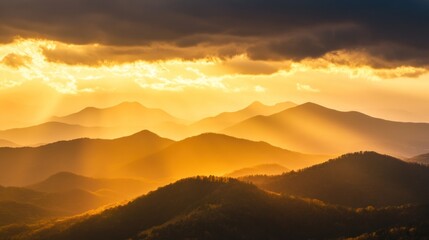 Golden Hour Mountain Landscape