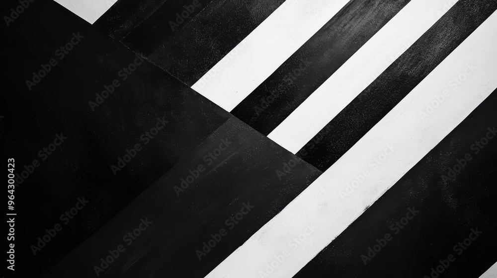 Poster abstract black and white geometric pattern creating a striking modern art piece with bold lines and 