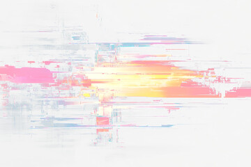 Abstract Digital Glitch Effect on Transparent Background