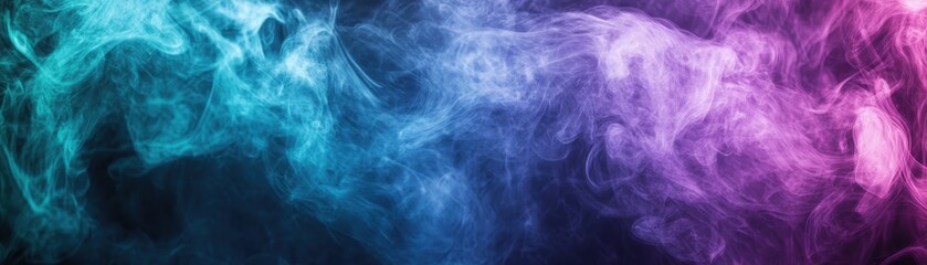 Obraz premium Mesmerizing blue and purple gradient smoke swirling against a dark background, perfect for abstract use in creative projects.