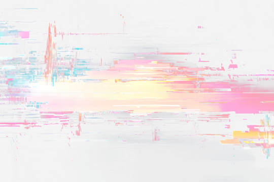 Digital Glitch Effect on Transparent Background