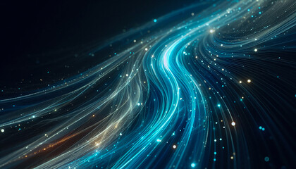 Abstract lines blue and white, luminous of light flowing curve, combining electric blue and subtle white colors