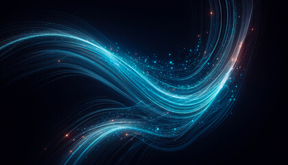 Abstract lines blue and white, luminous of light flowing curve, combining electric blue and subtle white colors