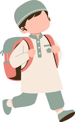 Muslim boy illustration