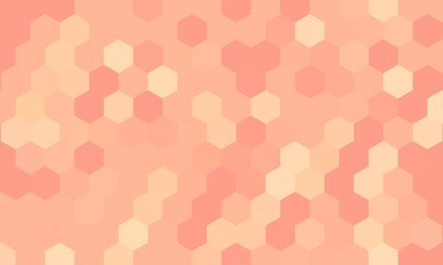Abstract geometric pattern with hexagons in peach and coral color palette. Seamless, modern, and minimalist design. Perfect for backgrounds, branding, and website design.