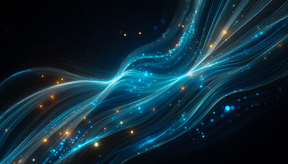 Obraz premium Abstract lines blue and white, luminous of light flowing curve, combining electric blue and subtle white colors