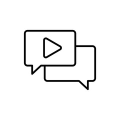 Fototapeta premium Video chat outline icons, minimalist vector illustration ,simple transparent graphic element .Isolated on white background