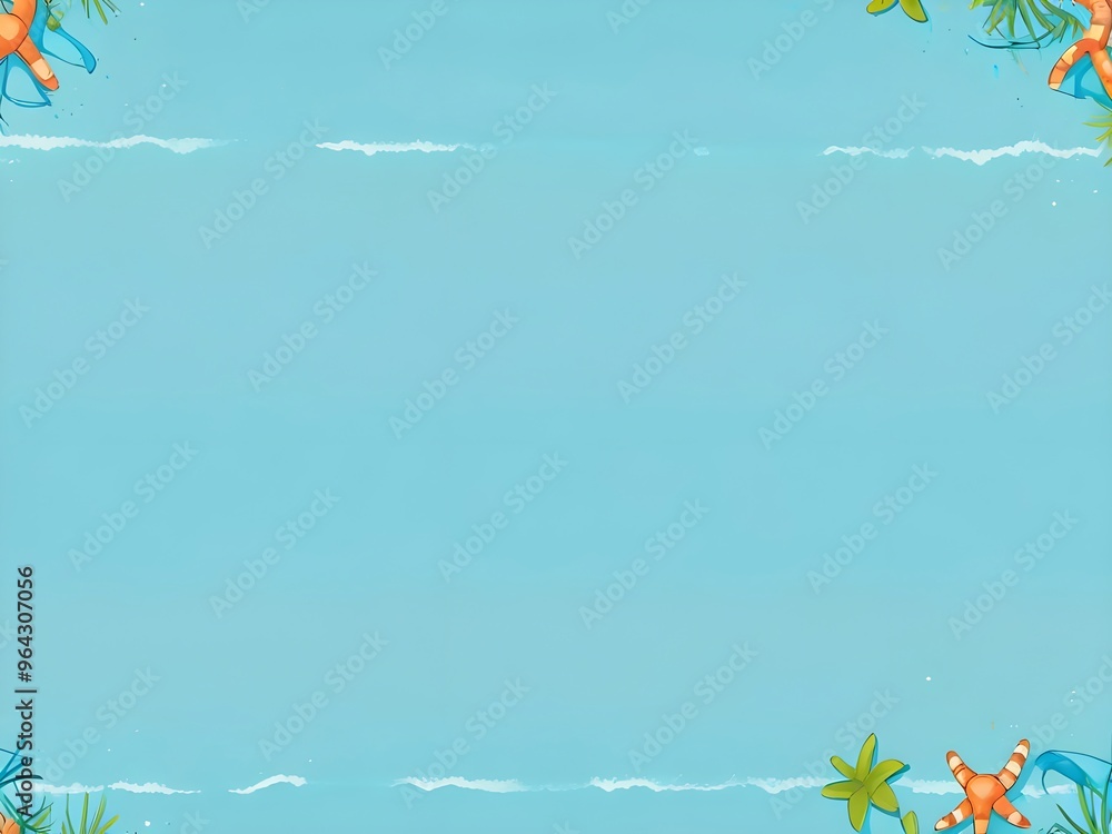 Poster Summer Background with Starfish