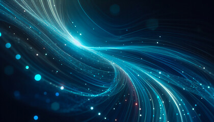 Abstract lines blue and white, luminous of light flowing curve, combining electric blue and subtle white colors