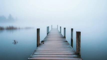Obraz premium Foggy Lake Dock
