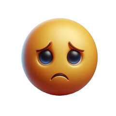Fototapeta premium sad emoji 3d smiley face smile isolated on transparent background - Generative AI 