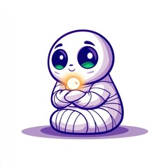 Cute Mummy Holding a Lightbulb
