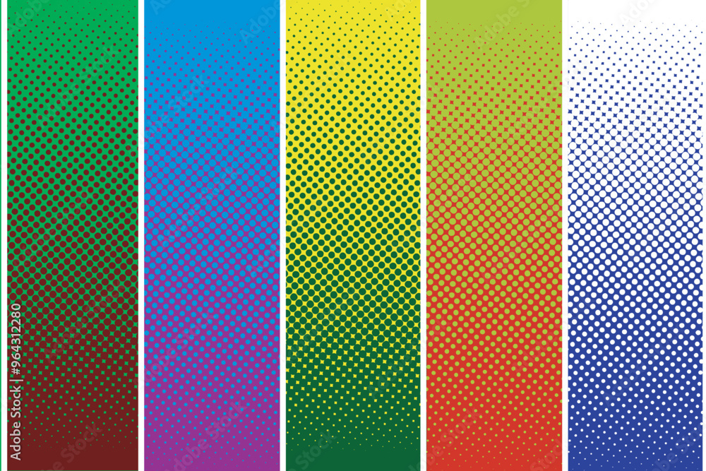 Poster modern halftone background with roll up box for text, photo or design background.